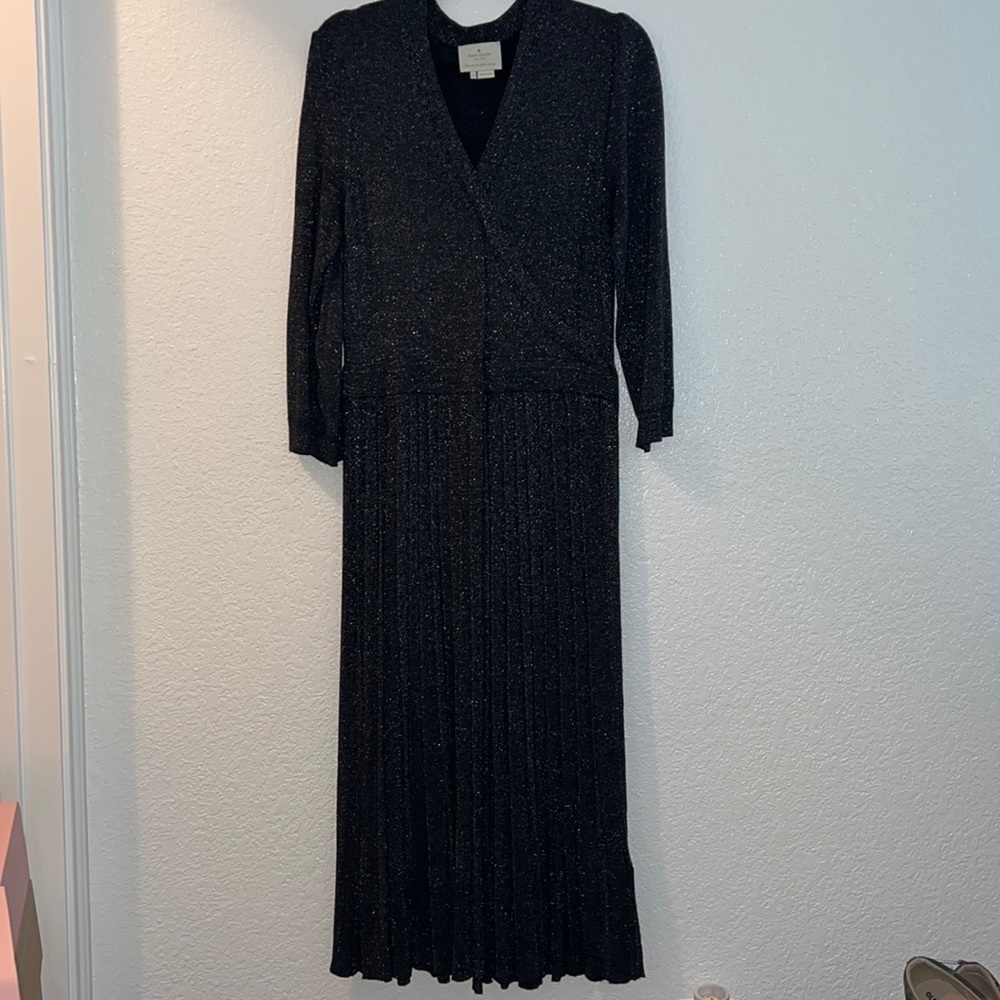 kate spade metallic wrap sweater dress
